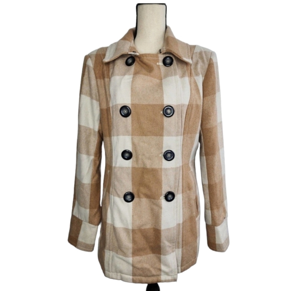 Bob Timberlake Bass Pro Wool Plaid Peacoat Women's Size Large